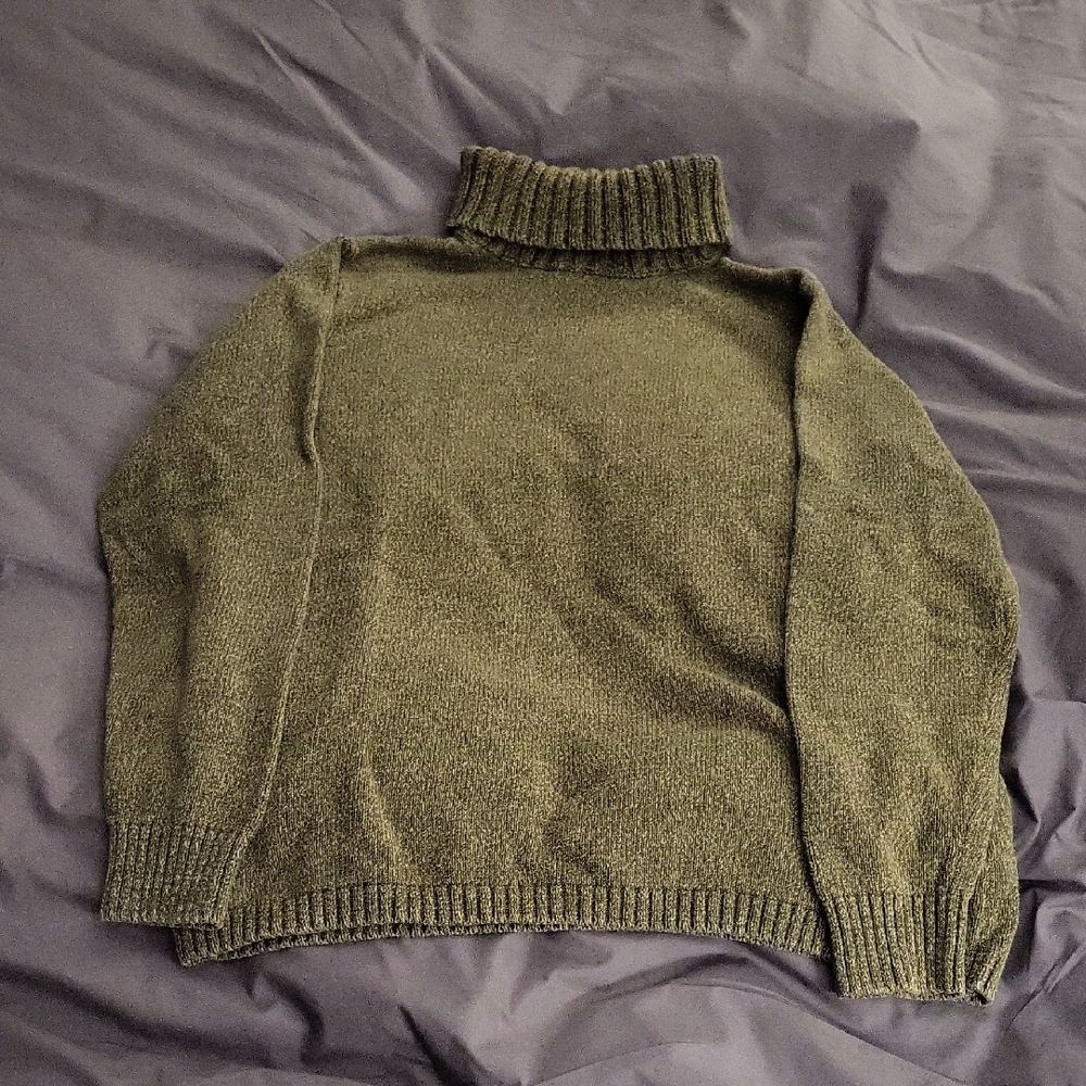 L.L. Bean Olive Green Turtleneck Sweater